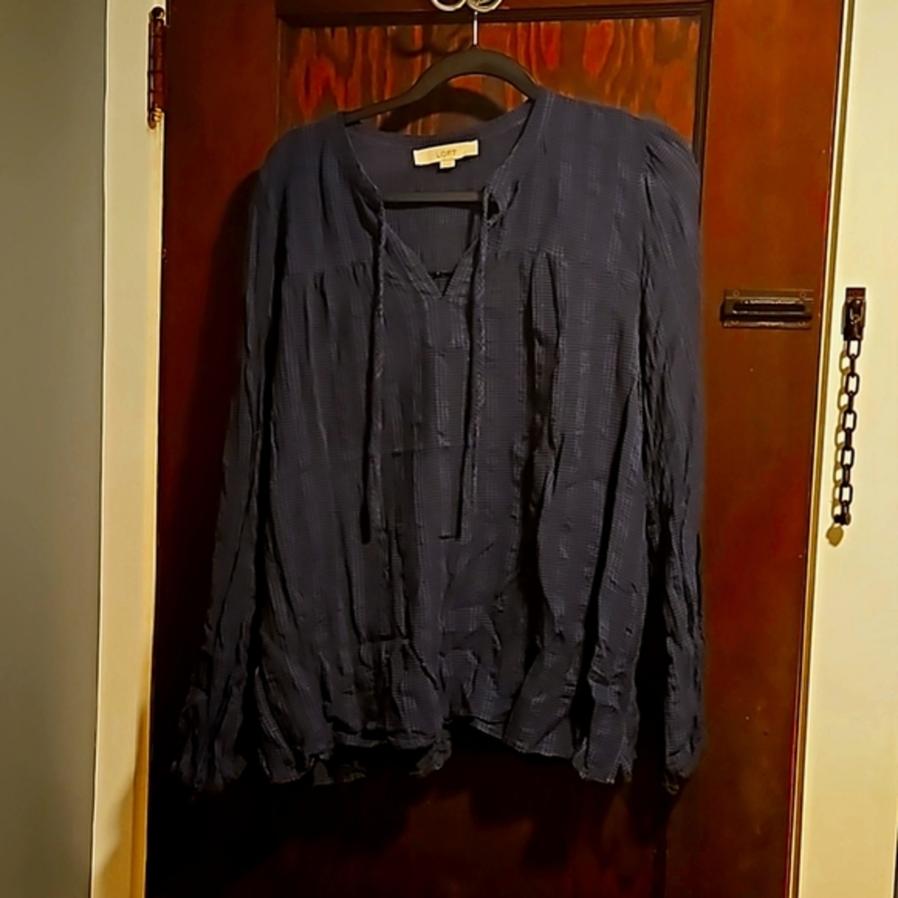 LOFT, XL, BLUE, LONG SLEEVE BLOUSE